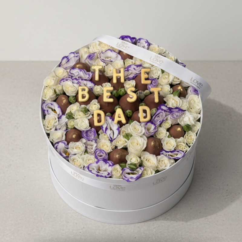 One Love Best Dad Flowers & Chocolates Gift Box